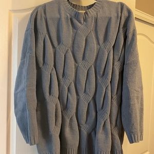 plus size powder blue chenille pullover sweater